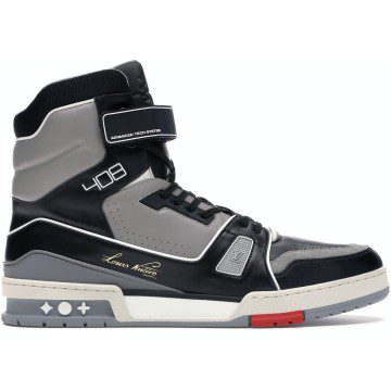 Louis Vuitton LV Trainer Sneaker Boot High Black Grey (1A54IS)