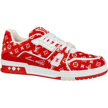 Louis Vuitton Trainer Red Monogram Textile (1ABFSU)