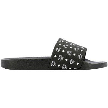 MCM Monogram Slides Black White (MEX8AMM60BK)