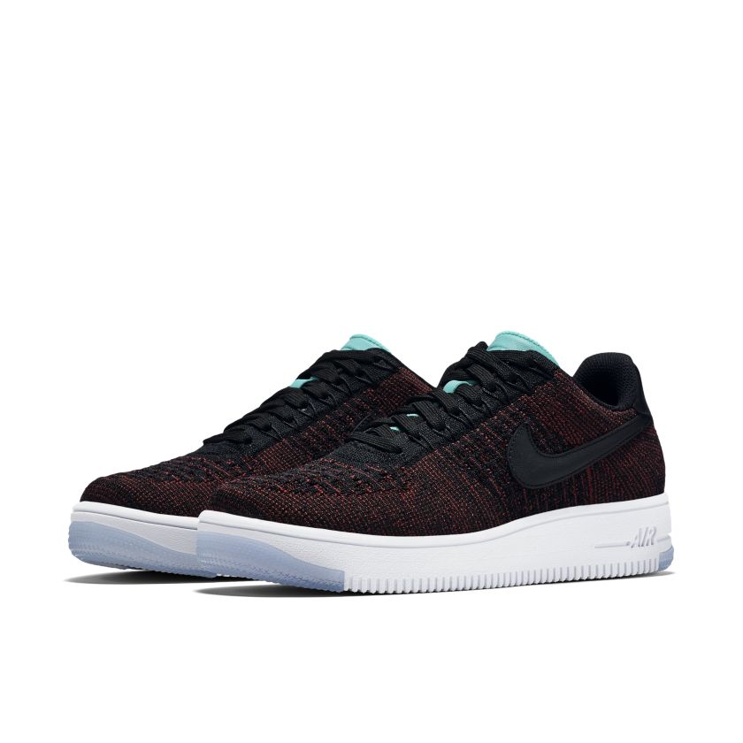 Nike Af1 Flyknit Low Black Black Team Red (Women’s) (820256-002)