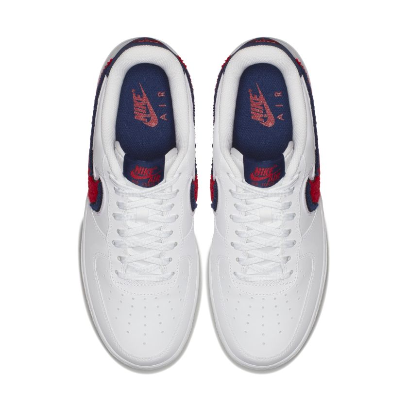 nike air force 1 low 3d chenille swoosh white red blue
