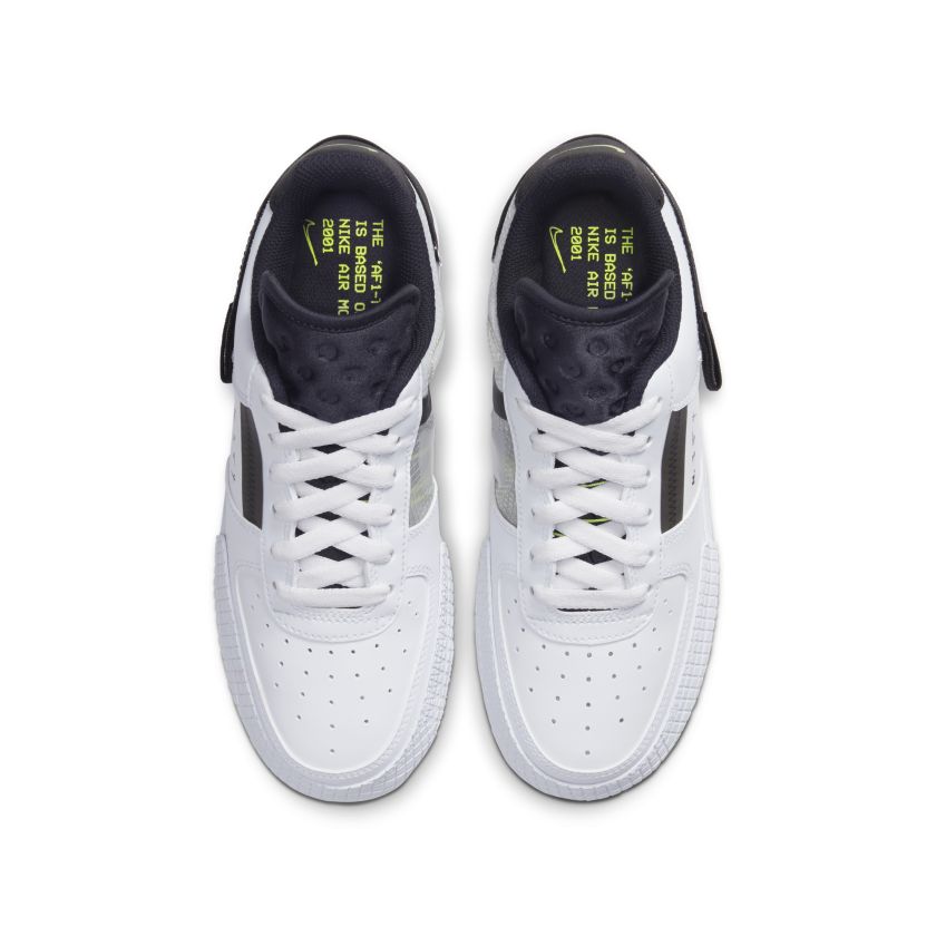 nike air force one type white black volt