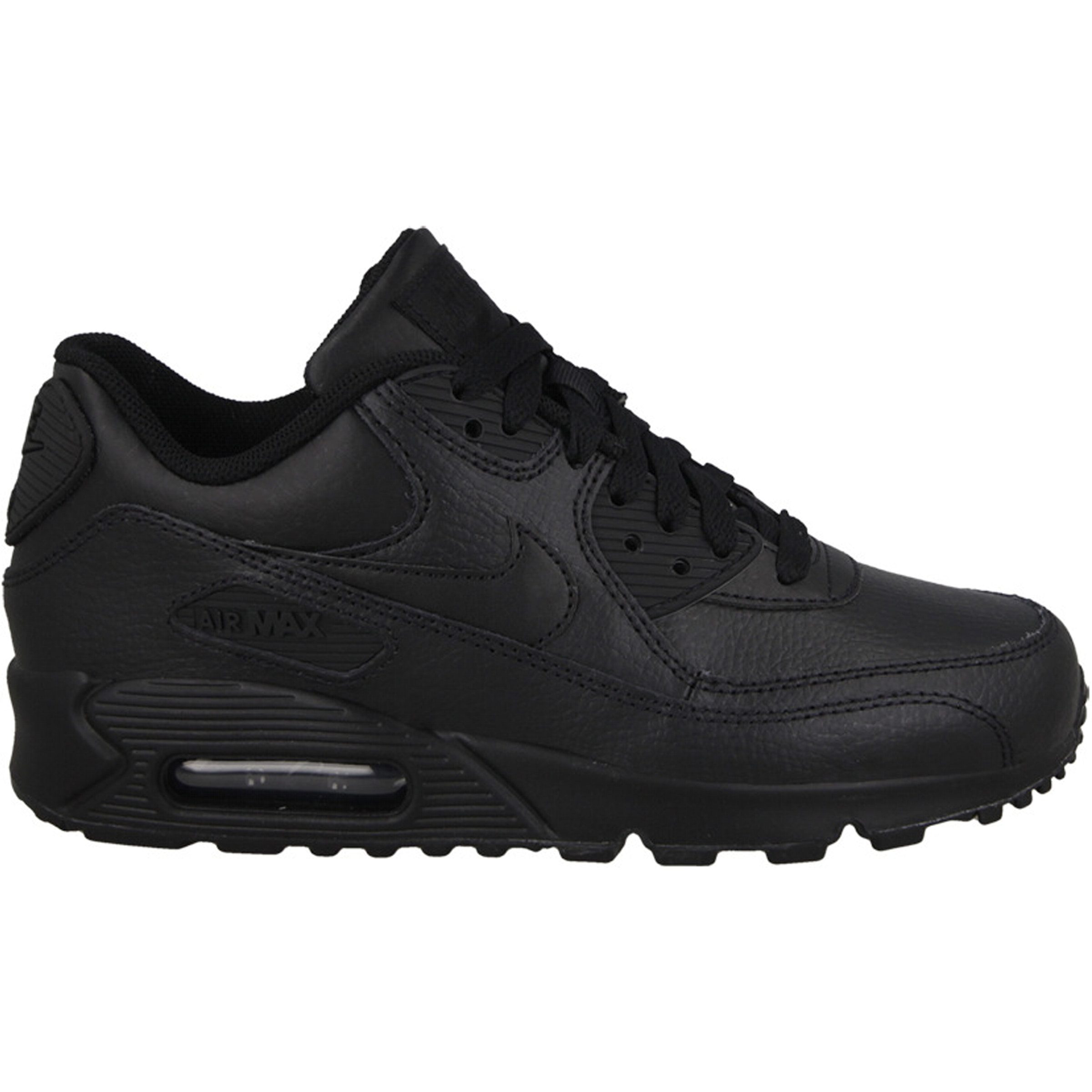 Nike Air Max 90 Leather Triple Black (GS) (307793-002)
