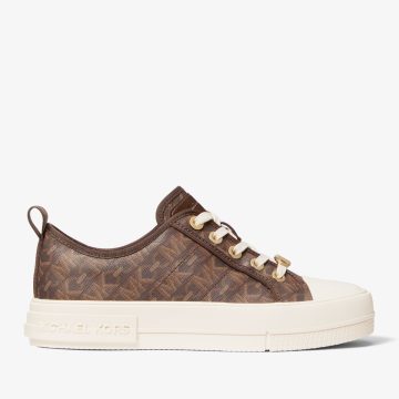 Michael Kors MK Evy Empire Signature Logo Trainers – Brown (43H3EYFS1B-0200)