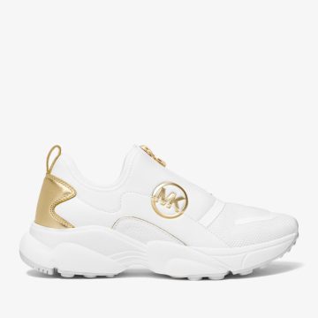 Michael Kors MK Sami Scuba and Mesh Zip-Up Trainer – Optic White (43H3SMFSAD-1999)