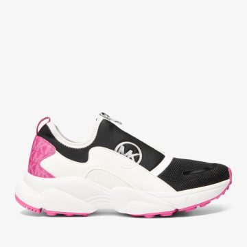 Michael Kors MK Sami Scuba and Mesh Zip-Up Trainer – Deep Fuchsia Multi (43H3SMFSFD-9634)