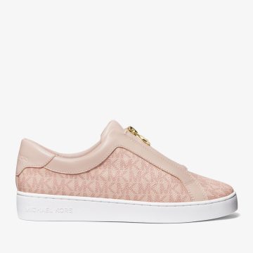 Michael Kors MK Keaton Signature Logo Zip-Up Trainers – Ballet (43R4KTFP2B-1717)