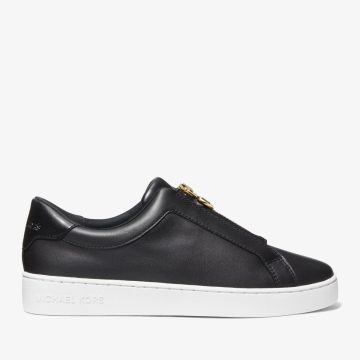 Michael Kors MK Keaton Leather Zip-Up Trainers – Black (43R4KTFP3L-0001)