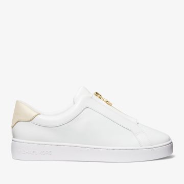 Michael Kors MK Keaton Leather Zip-Up Trainers – Pale Gold (43R4KTFP4L-0705)
