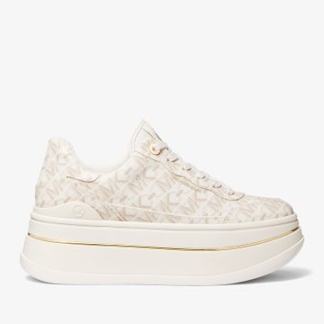 Michael Kors MK Hayes Empire Signature Logo Platform Trainers – Vanilla (43R4HYFS1B-0150)