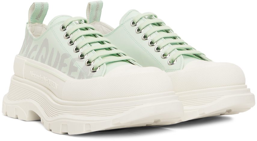 Alexander McQueen White Graffiti Tread Slick Low-Top Sneakers (711108WIAT6)