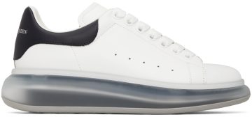 Alexander McQueen White & Navy Oversized Sneakers (709817WICY1)