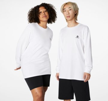 Converse Converse Go-To Embroidered Star Chevron T-shirt met standaardpasvorm Wit (10023872-A01)