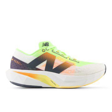 New Balance FuelCell Rebel v4 White / Bleached Lime Glo / Hot Mango (WFCXV4-41133)