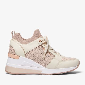 Michael Kors MK Georgie Textured Knit and Leather Trainer – Soft Pink (43S4GEFS1D-1663)