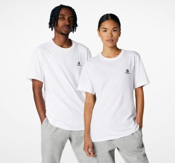 Converse Converse Go-To Embroidered Star Chevron T-shirt met standaardpasvorm Wit (10023876-A01)