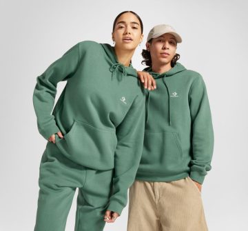 Converse Converse Go-To Embroidered Star Chevron Fleece Hoodie met standaardpasvorm Admiral Elm (10024509-A26)