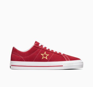 Converse One Star Pro Suede Varsity Red/wit/goud (A06646C)