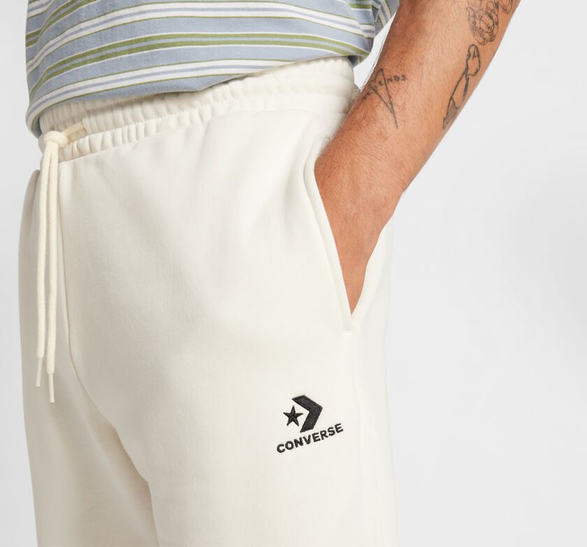 Converse Converse Go-To Embroidered Star Chevron Fleece Sweatpant met standaardpasvorm Converse Egret (10024521-A29)