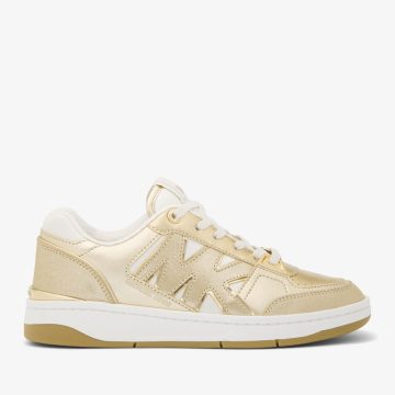 Michael Kors MK Rebel Metallic Leather Trainers – Pale Gold (43S4RLFS1M-0705)