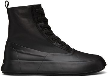 AMBUSH Black Leather Sneakers (BMIE002S22MAT001)