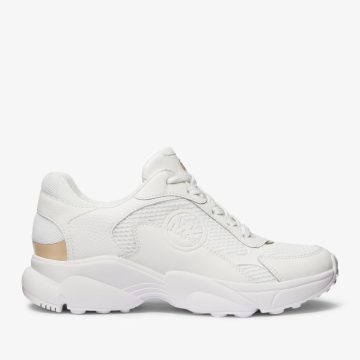 Michael Kors MK Sami Mesh and Leather Trainer – Optic White (43S4SMFSBD-1999)