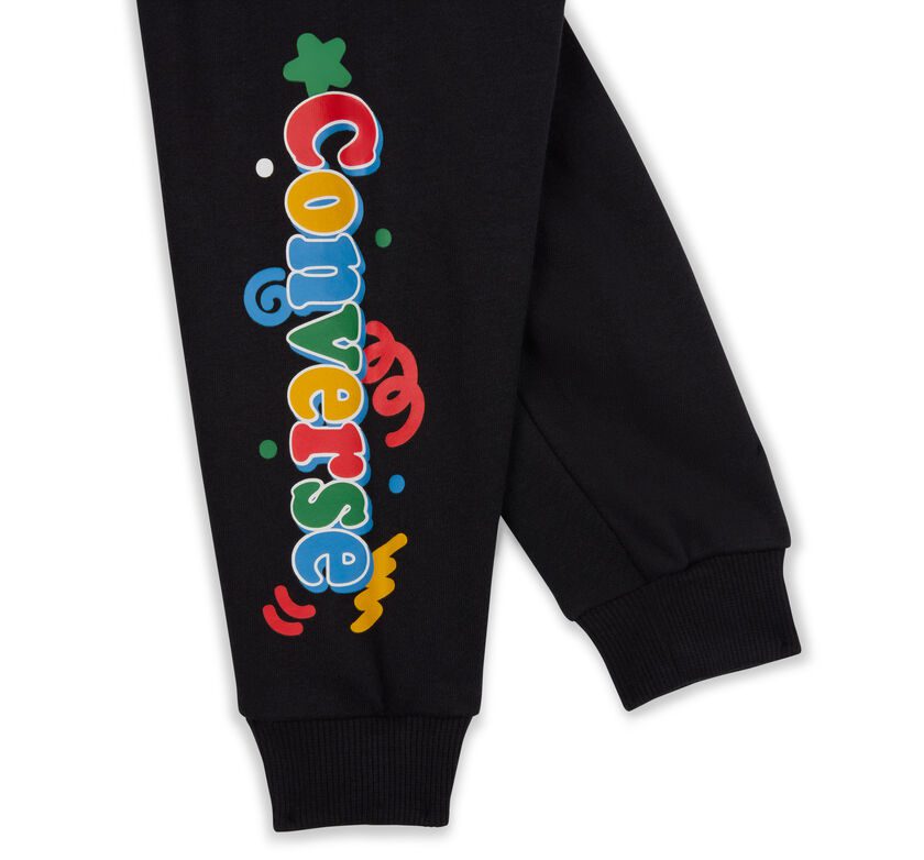 Converse Squiggle T-Shirt & Joggers Set Zwart (10027468-A01)