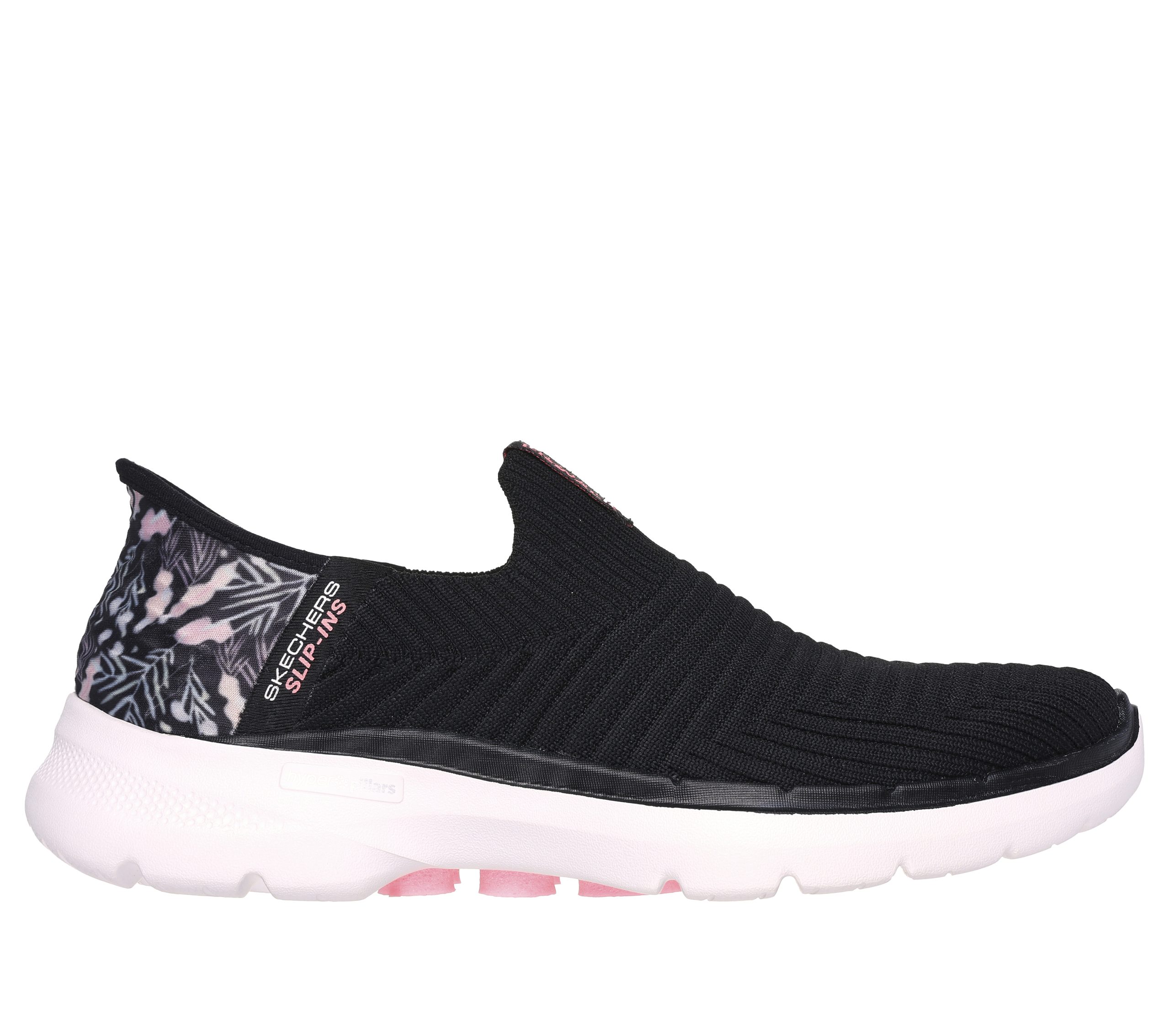 Skechers Skechers Slip-ins: GO WALK 6 – Tropical Bay – Zwart / Roze (124626-BKPK)