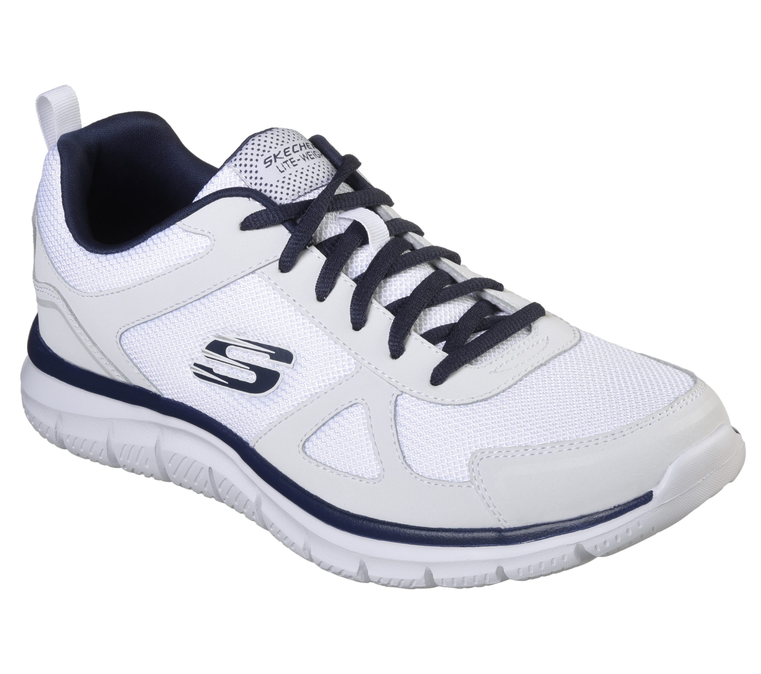 Skechers Track – Wit / Marine (52631-WNV)