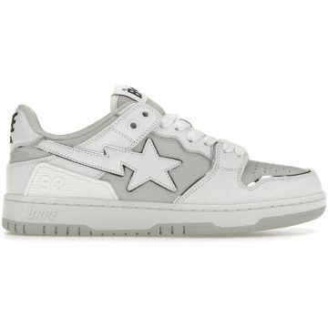 A Bathing Ape Bape SK8 Sta White Silver Grey (1J30-291-025-WHT/1J30-191-025-WHT)