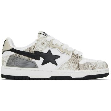 A Bathing Ape Sk8 Sta #1 Beige Snakeskin (1J80-191-055-BEI/001FWJ801055I-BEI)