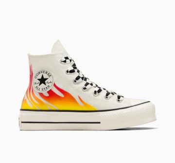 Converse Chuck Taylor All Star Lift Platform Flames Egret/enamel Red/zwart (A07892C)
