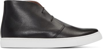 Junya Watanabe Black Leather High-Top Sneakers (WR-K102-051)