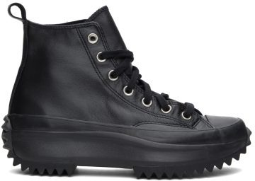 Converse Black Leather Run Star Hike Hi Sneakers (170548C)