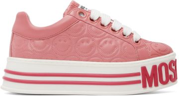 Moschino Pink Smiley Platform Sneakers (MA15045G1CMAS610)