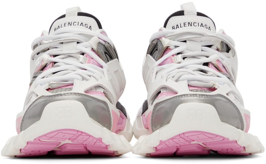 Balenciaga White & Pink Track 2.0 Sneakers (542436 W2FS9)