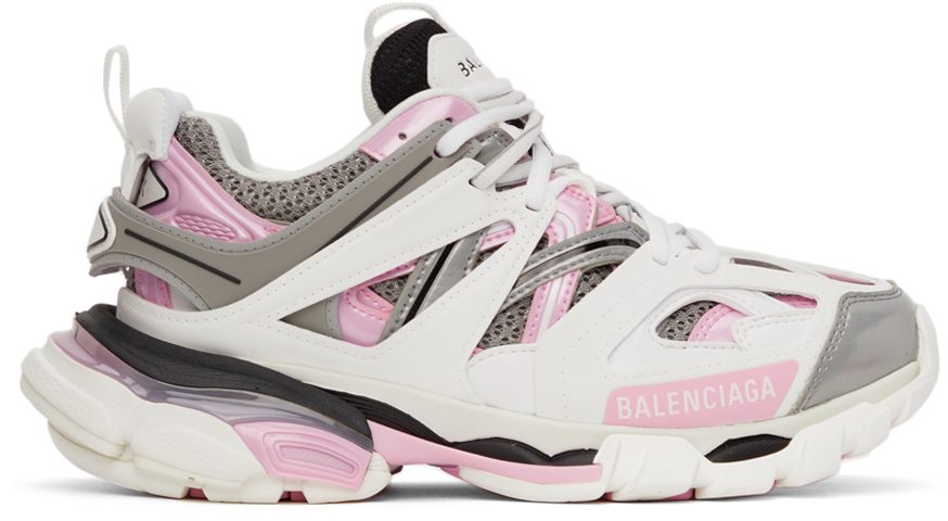 Balenciaga White & Pink Track 2.0 Sneakers (542436 W2FS9)