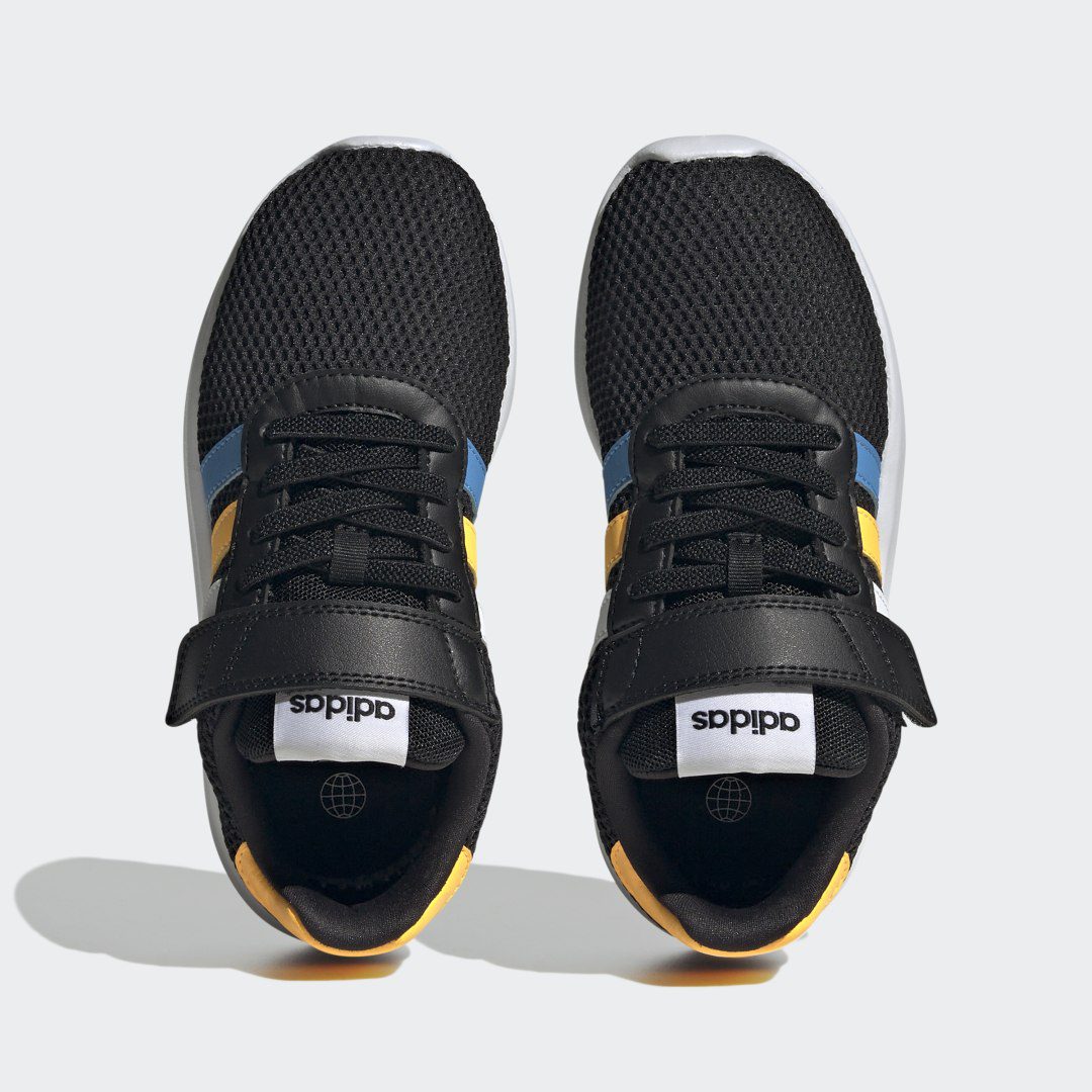 adidas Lite Racer 3.0 Lifestyle Running met Klittenband Bovenaan Core Black / Cloud White / Solar Gold (HP5799)