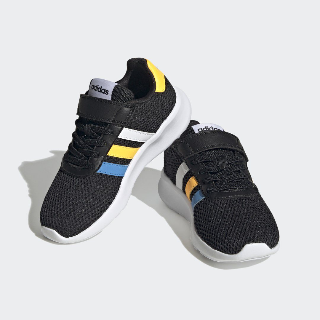 adidas Lite Racer 3.0 Lifestyle Running met Klittenband Bovenaan Core Black / Cloud White / Solar Gold (HP5799)