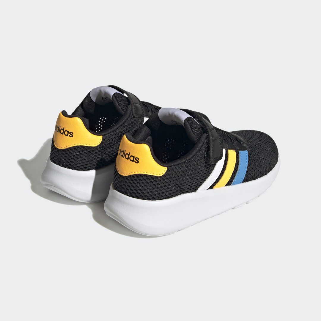 adidas Lite Racer 3.0 Lifestyle Running met Klittenband Bovenaan Core Black / Cloud White / Solar Gold (HP5799)