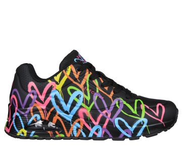 Skechers JGoldcrown: Uno – Highlight Love – Zwart / Multi (177981-BKMT)