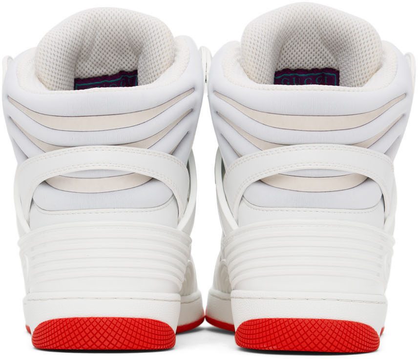 Gucci White ‘Gucci Basket’ Interlocking G Sneakers (673077 2SHG0)