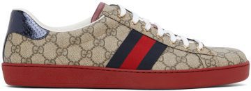 Gucci Beige GG Supreme New Ace Sneakers (429445 96G50)