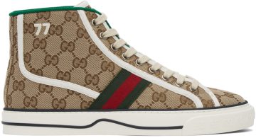 Gucci Beige ‘Gucci Tennis 1977’ High-Top Sneakers (627838 HVK70)