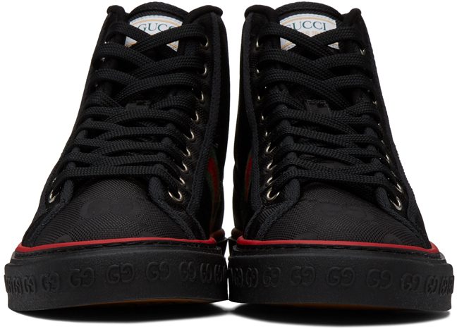 Gucci Black ‘Gucci Tennis 1977’ Off The Grid High-Top Sneakers (628717 H9H80)