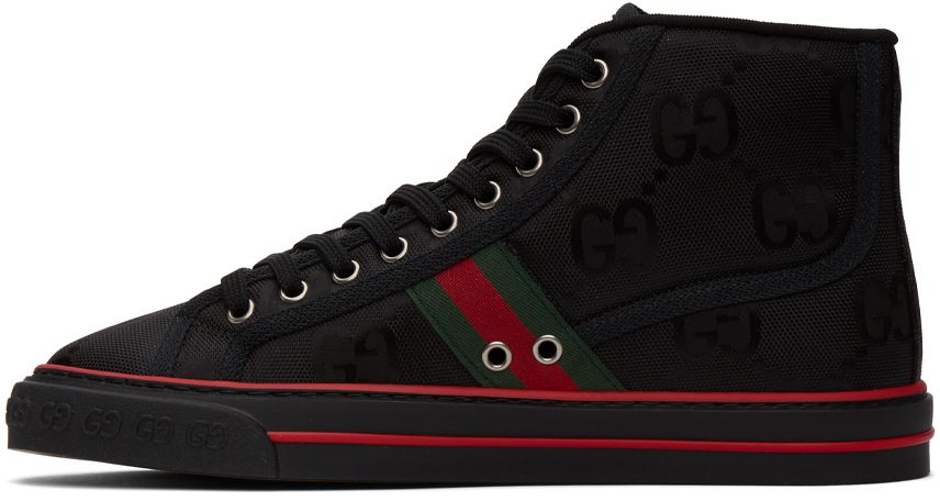 Gucci Black ‘Gucci Tennis 1977’ Off The Grid High-Top Sneakers (628717 H9H80)