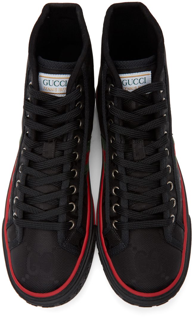 Gucci Black ‘Gucci Tennis 1977’ Off The Grid High-Top Sneakers (628717 H9H80)