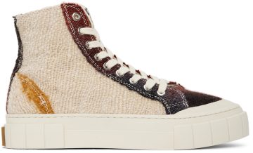 Good News Off-White & Burgundy Juice Sneakers (GNJUIC008)