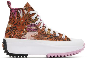 Converse Pink & Orange Run Star Hike Tropical Florals Sneakers (A00551C)
