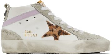 Golden Goose SSENSE Exclusive White & Gray Mid Star Classic Sneakers (F00122.F001212.80903)